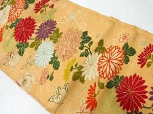 アンティーク　菊模様織出し名古屋帯（材料）